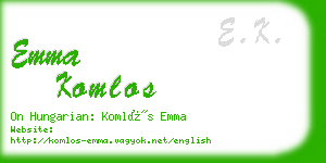 emma komlos business card